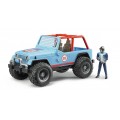 BRUDER džipas Jeep Cross Country Racer (mėlynas) su lenktynininko figūra 