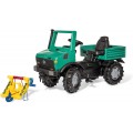 ROLLY TOYS minamas miško traktorius Unimog su kėlimo gerve, reguliuojama sėdyne ir garsą slopinančiomis padangomis