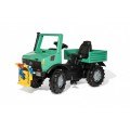 ROLLY TOYS minamas miško traktorius Unimog su kėlimo gerve, reguliuojama sėdyne ir garsą slopinančiomis padangomis