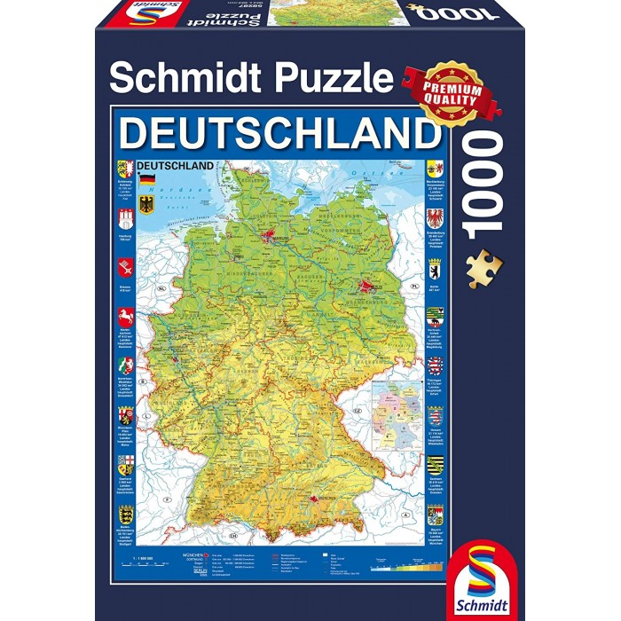 SCHMIDT dėlionė, Vokietijos žemėlapis, 1000 dalių